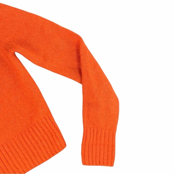 COS Women's Alpaca Wool Pullover Cropped Sweater Jumper Vibrant Orange Size XS - Picture 4 of 10